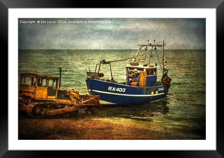 Launching from The Stade Framed Mounted Print by Ian Lewis