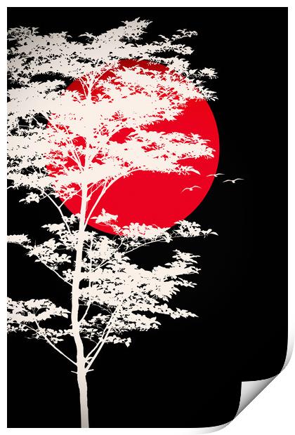 The blood Moon  Print by Dagmar Giers