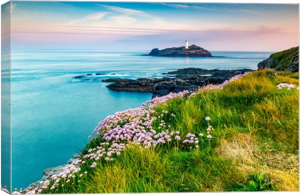 Spring Godrevy Canvas Print by Michael Brookes