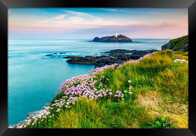 Spring Godrevy Framed Print by Michael Brookes