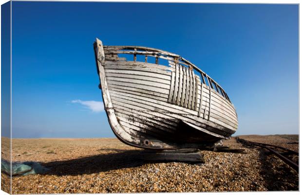 Beached Boat Canvas Print by David Hare