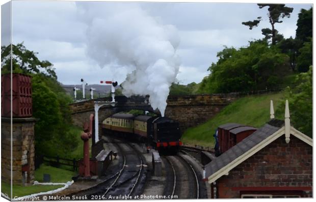 Yorkshire Steam Railway                            Canvas Print by Malcolm Snook