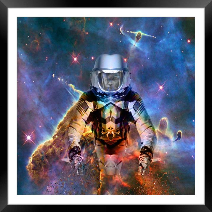 Astronaut Disintegration Framed Mounted Print by Matthew Lacey