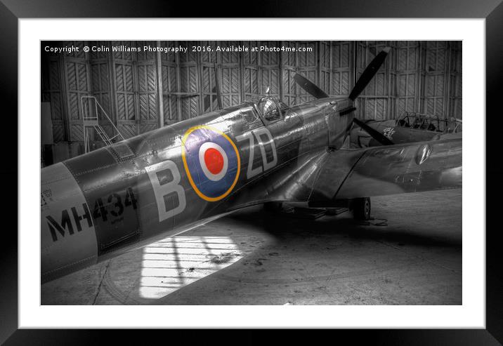  Spitfire MH434 Hangar Duxford 1 Framed Mounted Print by Colin Williams Photography