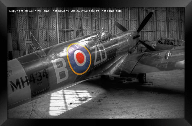  Spitfire MH434 Hangar Duxford 1 Framed Print by Colin Williams Photography