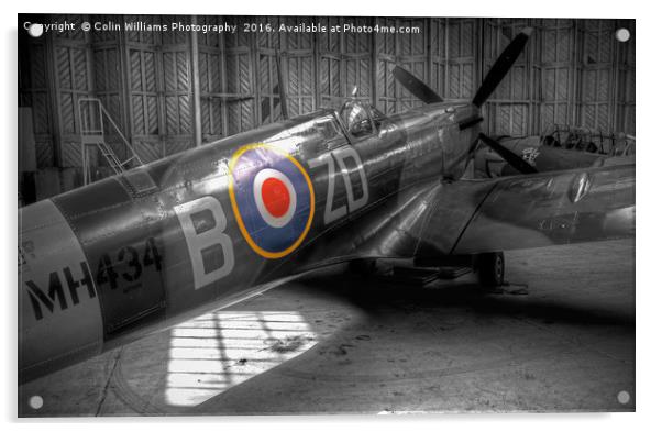  Spitfire MH434 Hangar Duxford 1 Acrylic by Colin Williams Photography