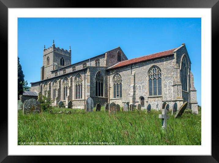 St Mary`s Church, Wiveton, North Norfolk, South Fa Framed Mounted Print by Hugh McKean