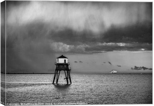 Storm on Final Approach to Harwich Canvas Print by matthew  mallett