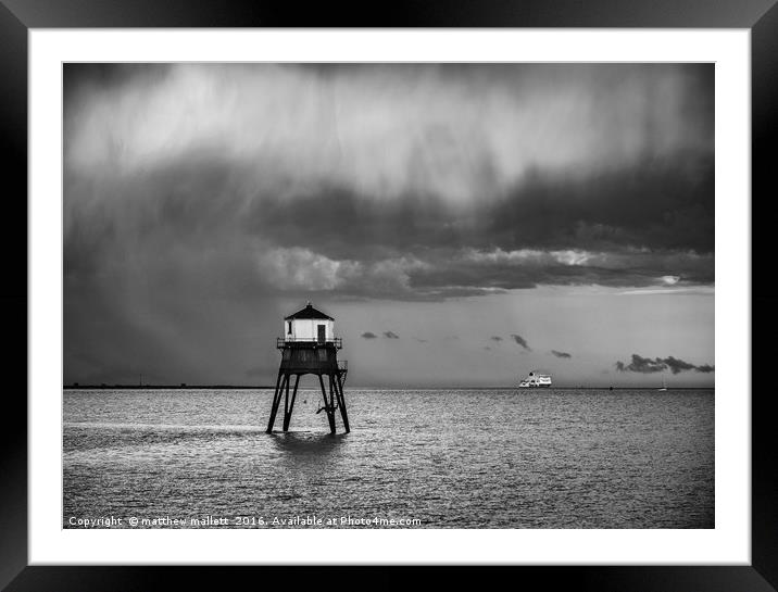 Storm on Final Approach to Harwich Framed Mounted Print by matthew  mallett