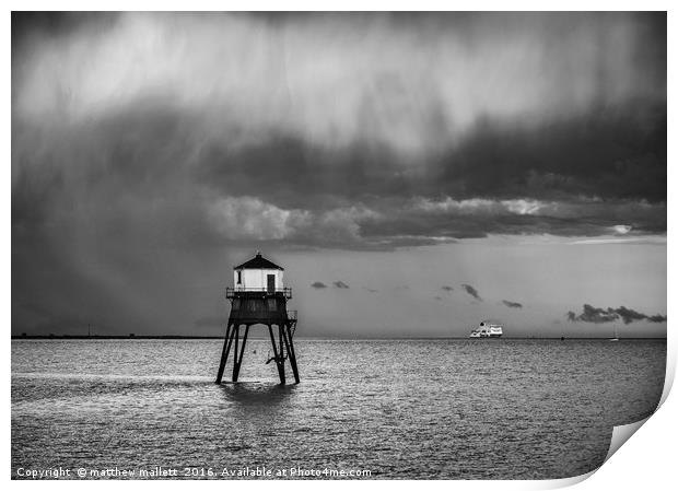 Storm on Final Approach to Harwich Print by matthew  mallett