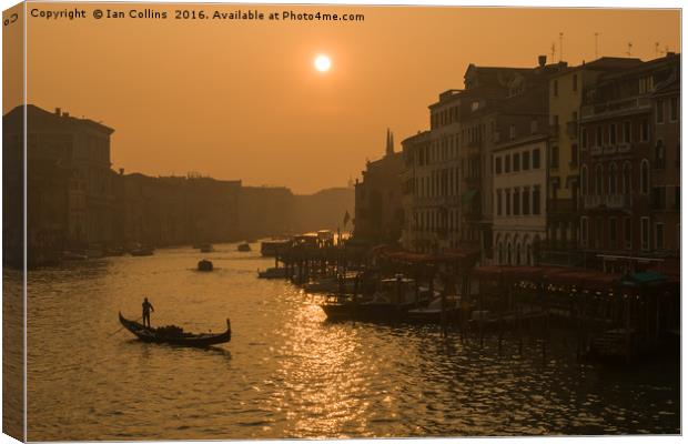 Sunset View from the Rialto Bridge Canvas Print by Ian Collins