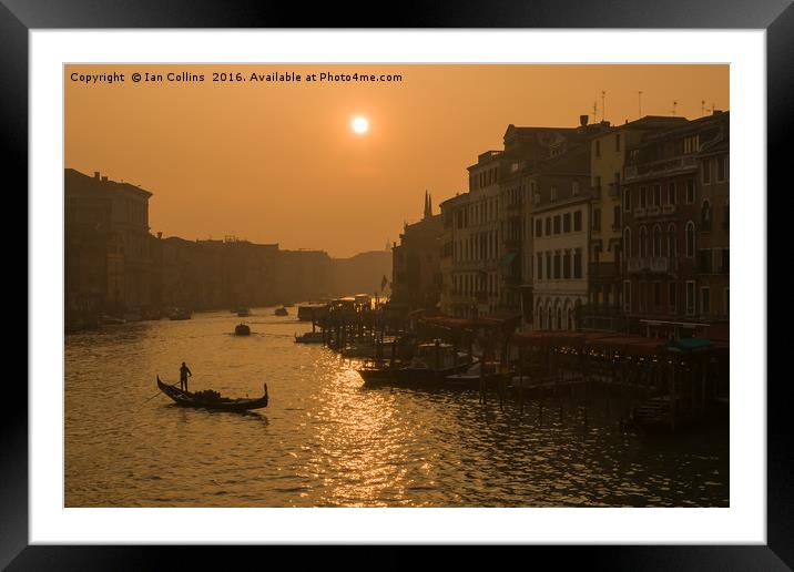 Sunset View from the Rialto Bridge Framed Mounted Print by Ian Collins