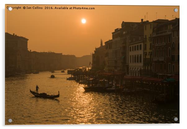 Sunset View from the Rialto Bridge Acrylic by Ian Collins