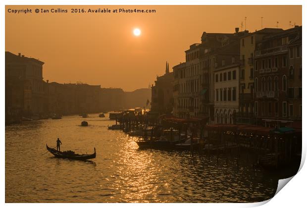 Sunset View from the Rialto Bridge Print by Ian Collins