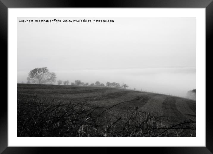 Mist over rolling hills of Laugharne  Framed Mounted Print by bethan griffiths