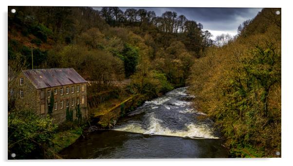 Henfryn Mill on the River Teifi, Pentre Cwrt, Wale Acrylic by Mark Llewellyn