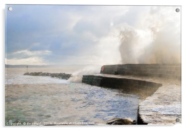Winter Storms - Lyme Regis Acrylic by Susie Peek