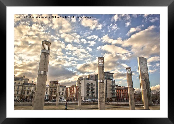 Cardiff Bay, skies  Framed Mounted Print by bethan griffiths