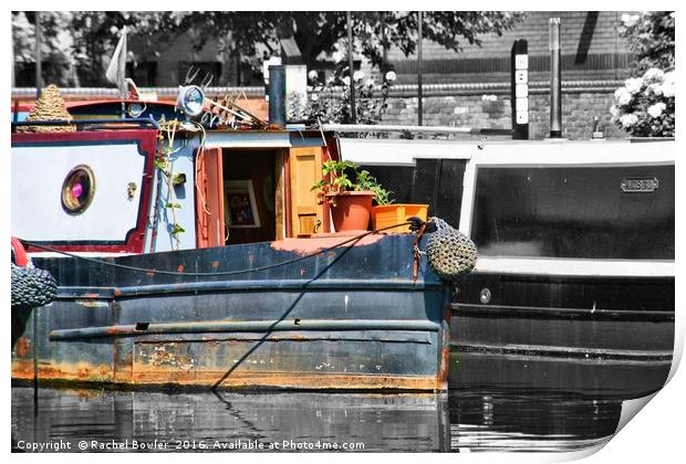 Colorful Narrowboats in Birmingham Print by RJ Bowler