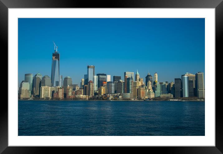 Manhattan view from Hudson Framed Mounted Print by Gaukhar Yerk