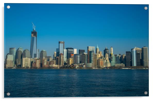 Manhattan view from Hudson Acrylic by Gaukhar Yerk