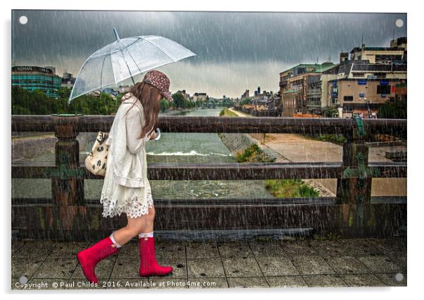 Sanjo Ohashi Bridge Acrylic by Paul Childs