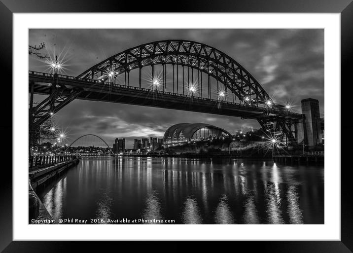 The Tyne bridge Framed Mounted Print by Phil Reay
