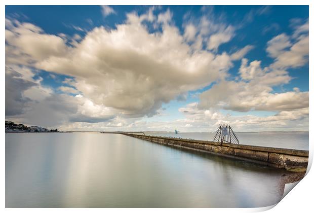 Cowes Breakwater Print by Wight Landscapes