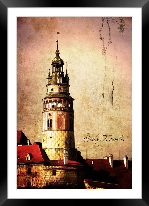 Castle tower of Cesky Krumlov Framed Mounted Print by Sergey Fedoskin