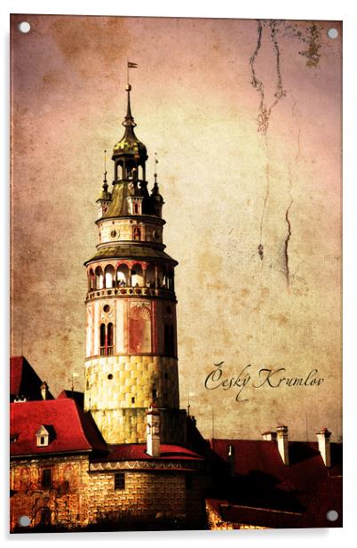 Castle tower of Cesky Krumlov Acrylic by Sergey Fedoskin
