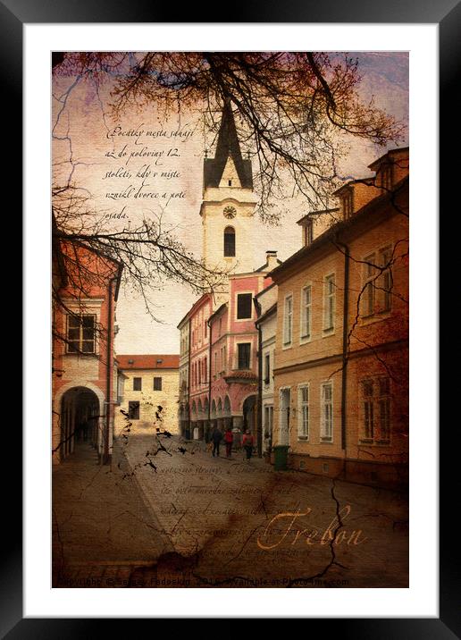 Street in Trebon city. Czechia. Framed Mounted Print by Sergey Fedoskin