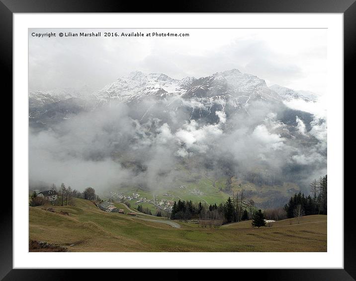 Misty Swiss Alps.  Framed Mounted Print by Lilian Marshall