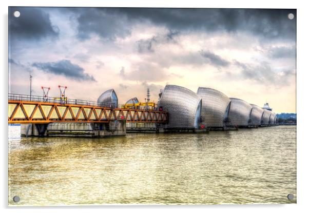 The Thames Barrier London Acrylic by David Pyatt