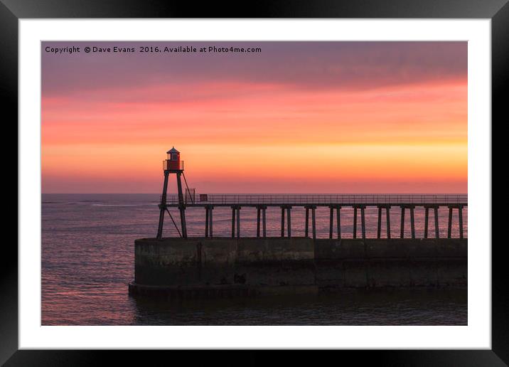 Whitby East Pier Framed Mounted Print by Dave Evans