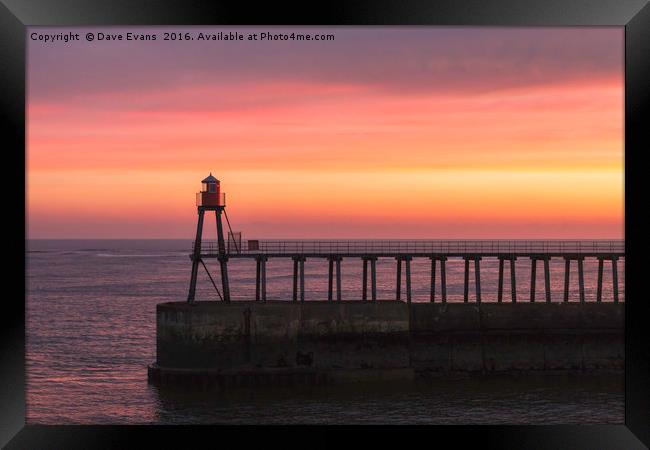 Whitby East Pier Framed Print by Dave Evans