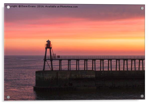 Whitby East Pier Acrylic by Dave Evans