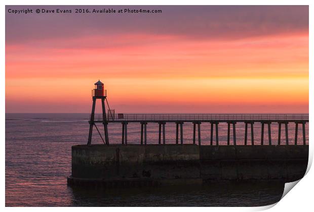 Whitby East Pier Print by Dave Evans
