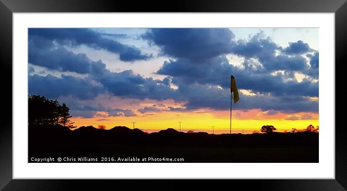 Sunset On The 7th Framed Mounted Print by Chris Williams