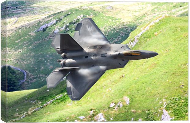 F22 Raptor low level Canvas Print by Oxon Images