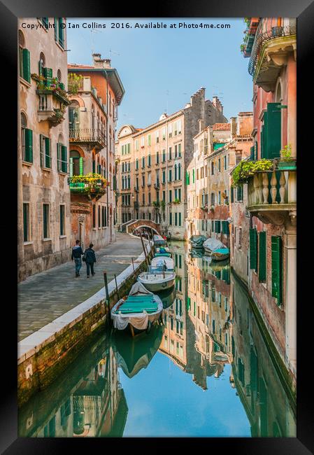 Calm Day at Sestiere di San Polo, Venice Framed Print by Ian Collins
