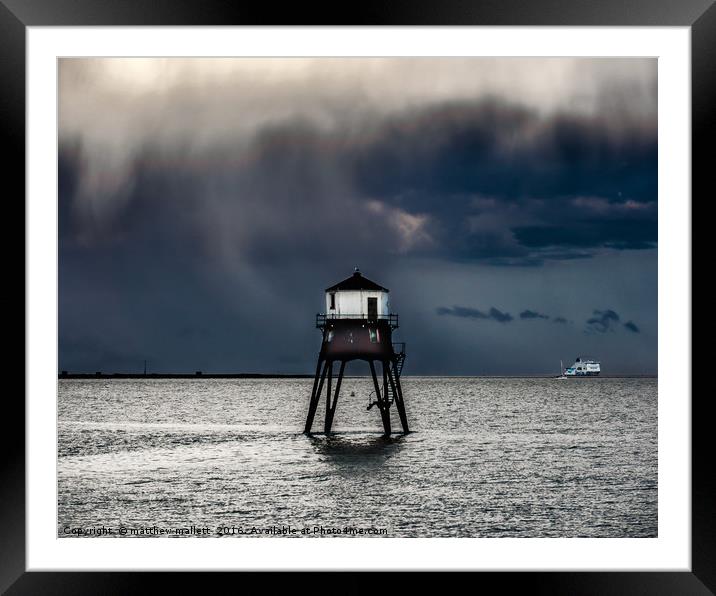 Spot The Seagull On A Stormy Night Framed Mounted Print by matthew  mallett