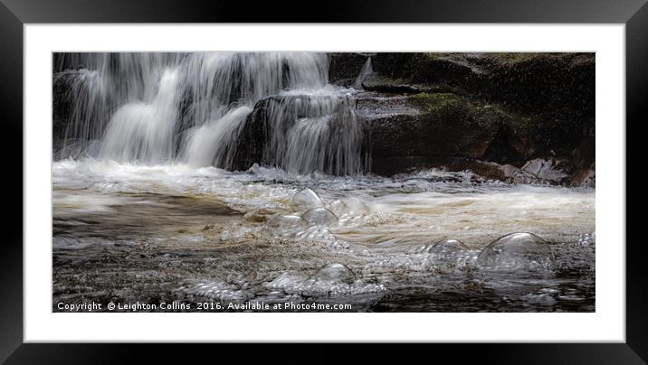 Waterfall and bubbles Framed Mounted Print by Leighton Collins
