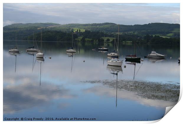 Refelctions on Windemere Print by Craig Preedy