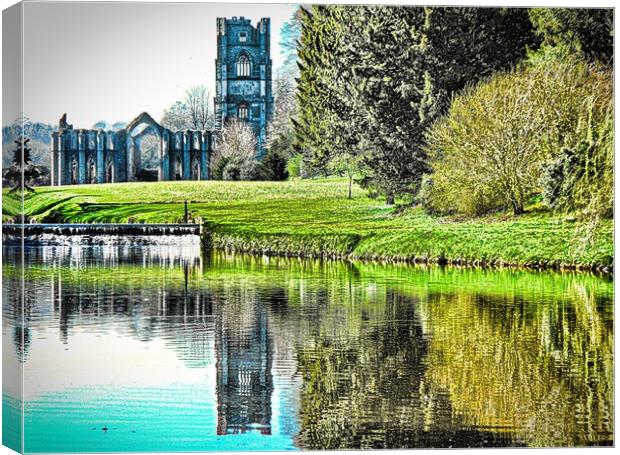 Fountains Abbey near Ripon North Yorkshire Canvas Print by Andy Smith