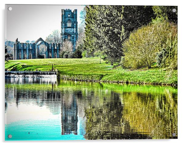 Fountains Abbey near Ripon North Yorkshire Acrylic by Andy Smith