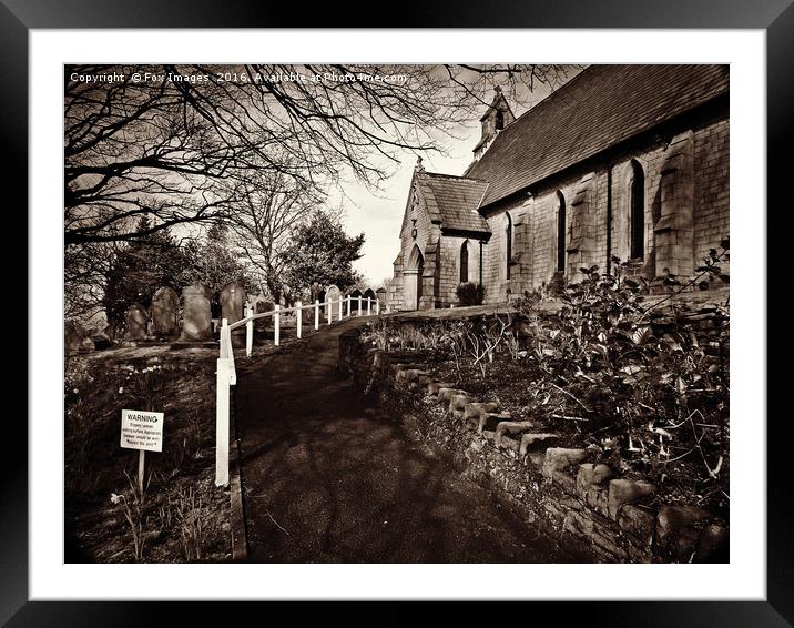 Old Church Framed Mounted Print by Derrick Fox Lomax