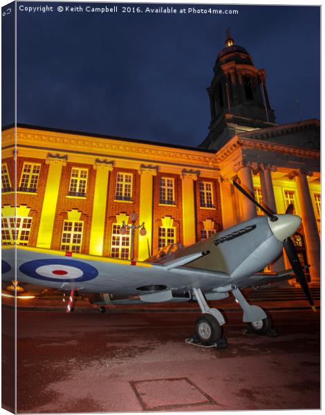RAF Cranwell Officers Mess Spitfire Canvas Print by Keith Campbell