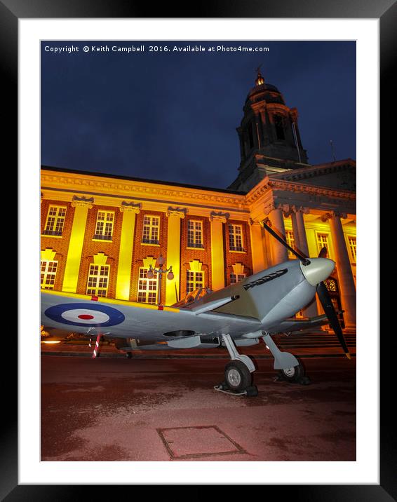 RAF Cranwell Officers Mess Spitfire Framed Mounted Print by Keith Campbell