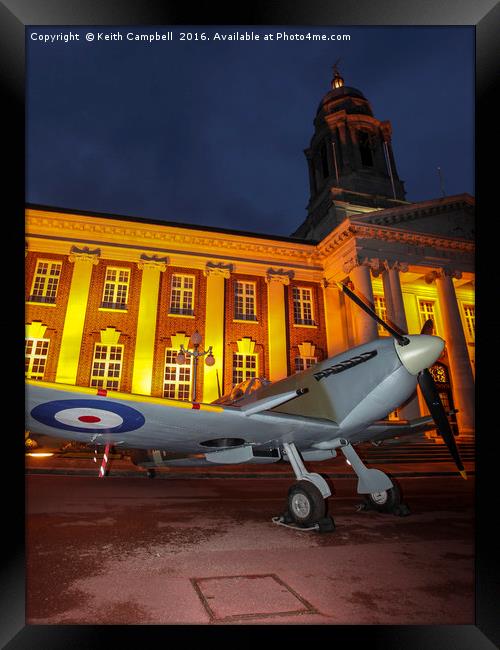 RAF Cranwell Officers Mess Spitfire Framed Print by Keith Campbell