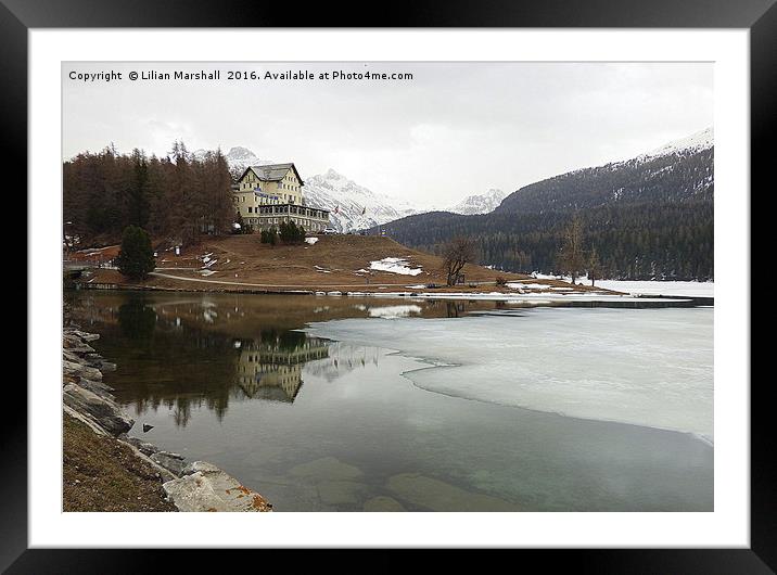 Waldhaus Am See Hotel.  Framed Mounted Print by Lilian Marshall